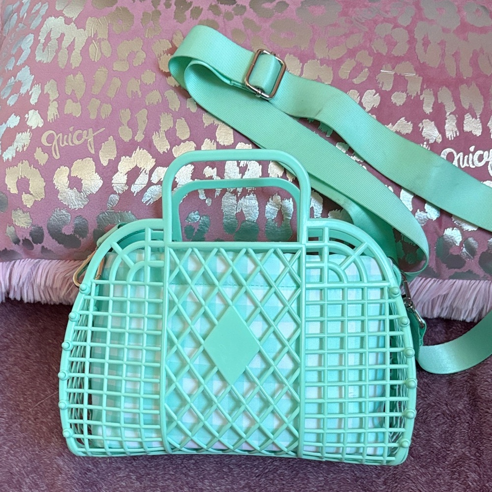 Source Unknown Mint Green Lattice Mini Bag